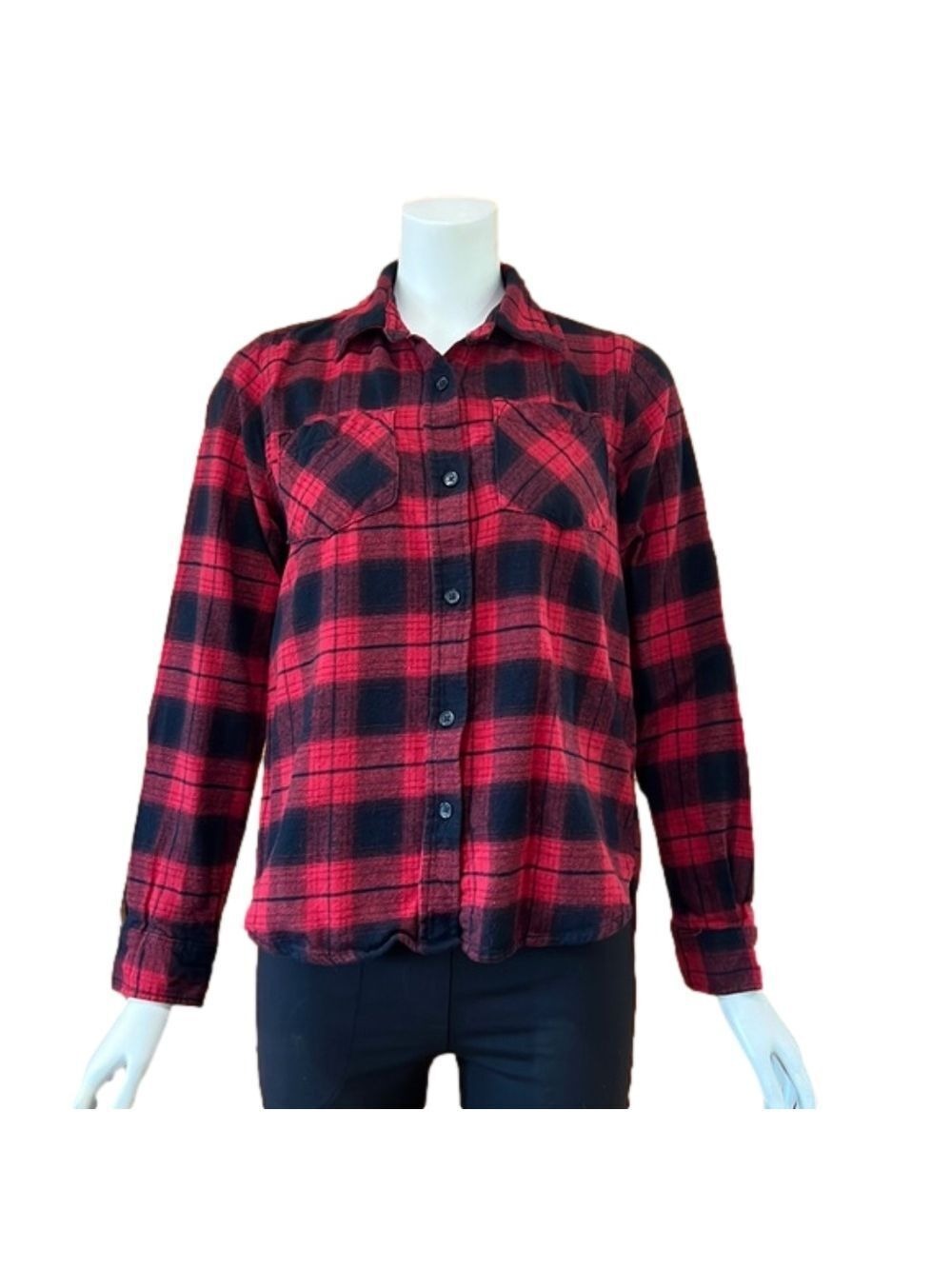 STOIC Red Black Buffalo Plaid Flannel Shirt Medium